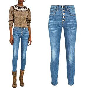 Veronica Beard made in USA Debbie Skinny high rise denim button fly jeans Ws 26